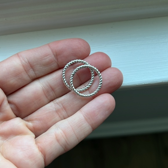 Sterling silver rope stacking bands - Picture 4 of 7